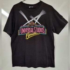 Vintage Universal Studios Florida Black T-Shirt Neon Graphic, Made In USA, Large